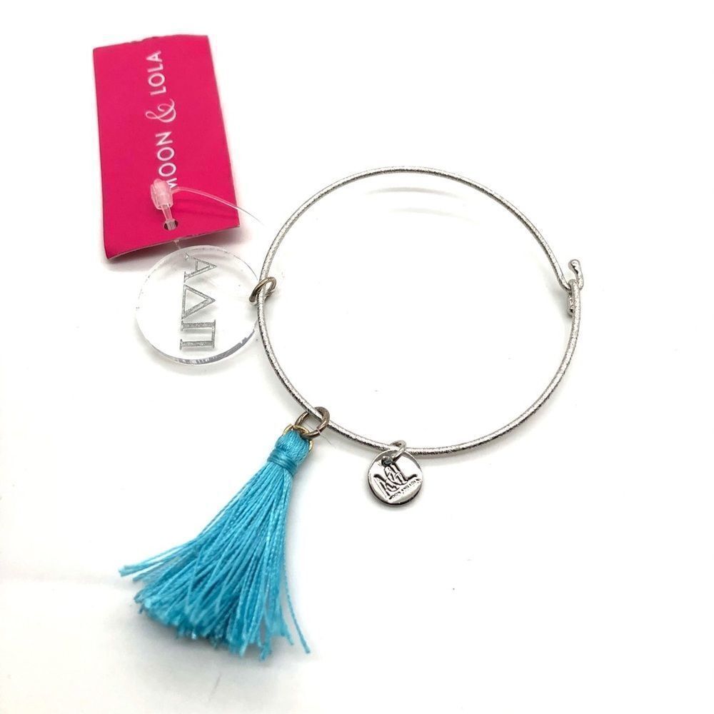 Moon and Lola Tassel Silver Charm Bracelet NWT